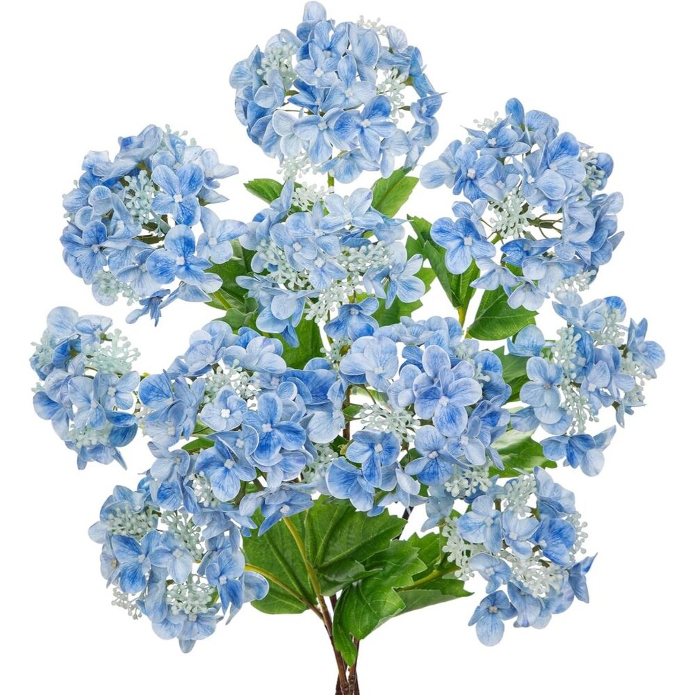 Light Blue Realistic Real Touch Artificial Silk Flowers Double-Headed Home Decor